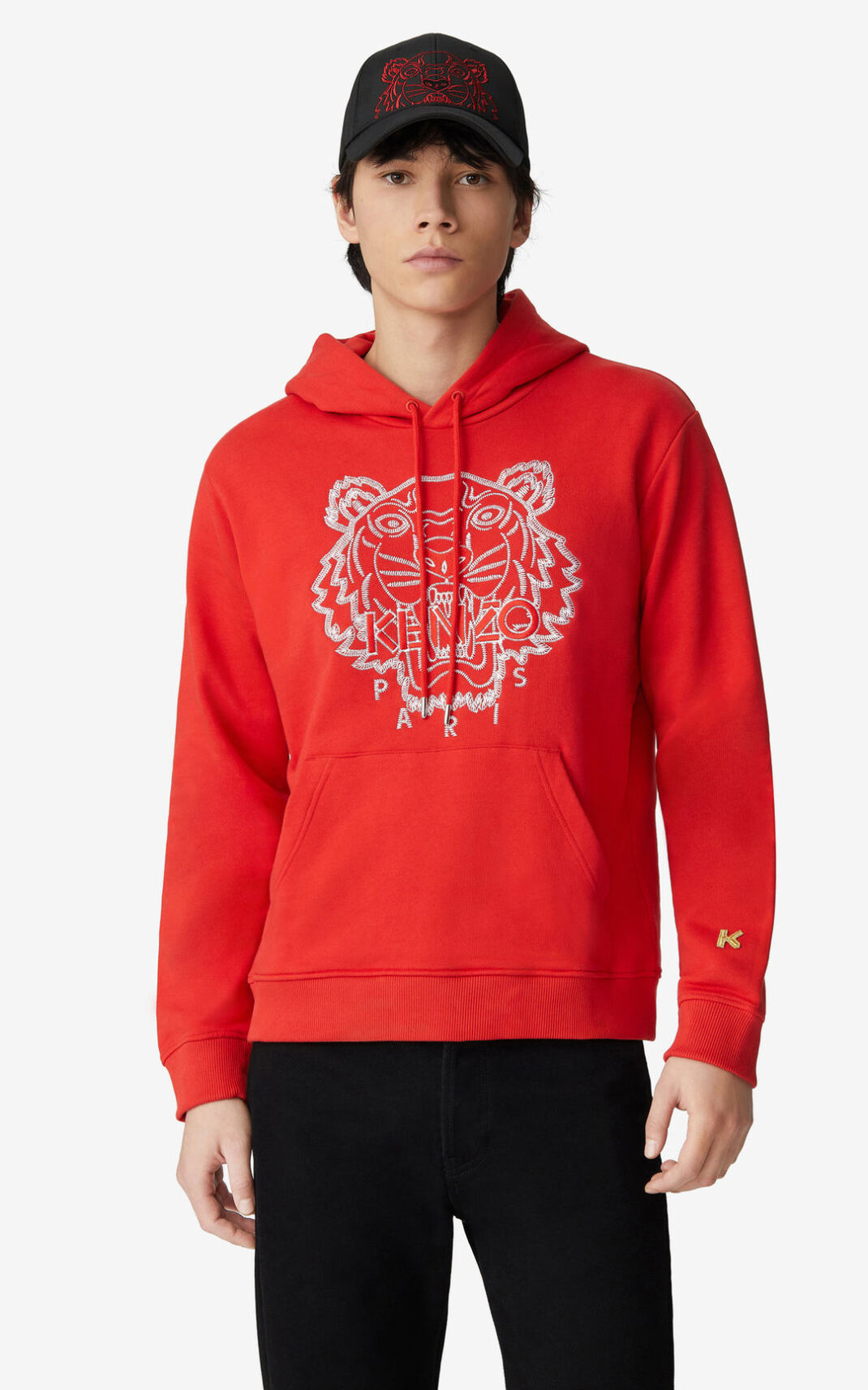 Sweat A Capuche Kenzo Homme Tiger Rouge JNUGE-1548